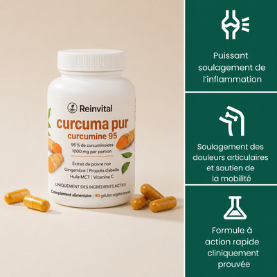 Curcuma Curcumine 1000 mg — 95% Curcuminoïdes, Poivre Noir & MCT