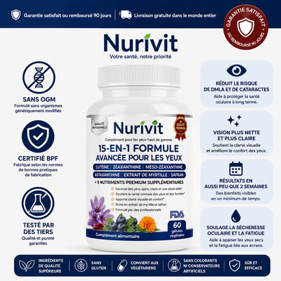 Nurivit : Formule avancée 15-en-1 pour les yeux